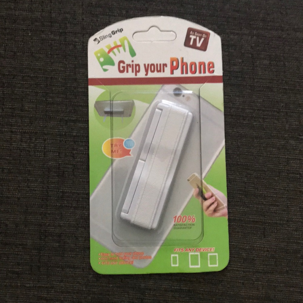 Universal Cell Phone Grip in White